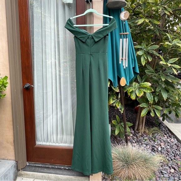 Lulu’s Song of Love Off the Shoulder Hunter Green Maxi Dress - Picture 2 of 5